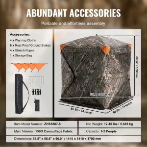 270° See Through Ground Blind, 2-3 Person Pop