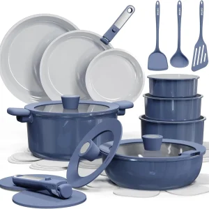25pcs Ceramic Cookware Set Nonstick,